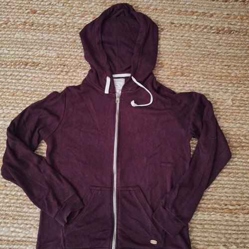 Pull & Bear women's cardigan with hood like new, red, fleece lining