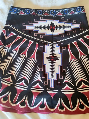 Peace And Chaos mini skirt like new, tribal design, sizes S/M