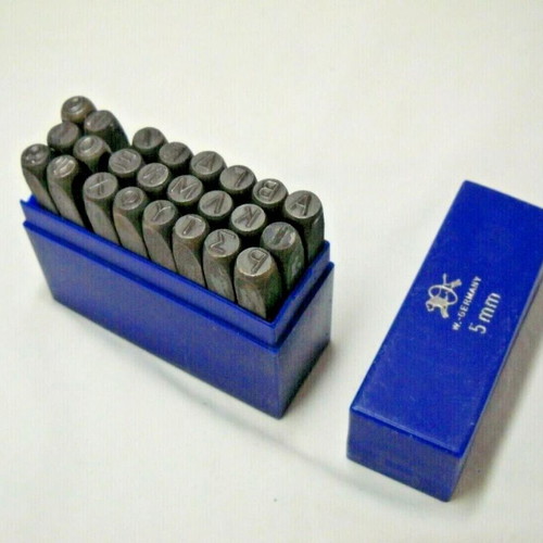 Vintage iron stamp set A-Ω 5mm unused, West Germany