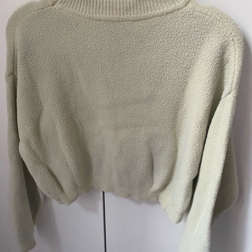 Crop top sweater Zara used, soft fabric, small, beige-yellow