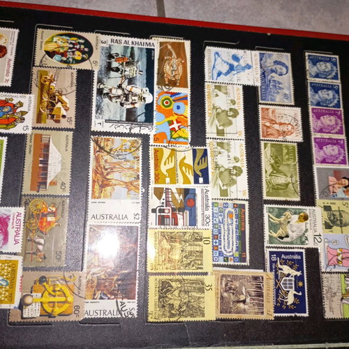 Stamp collection used with album