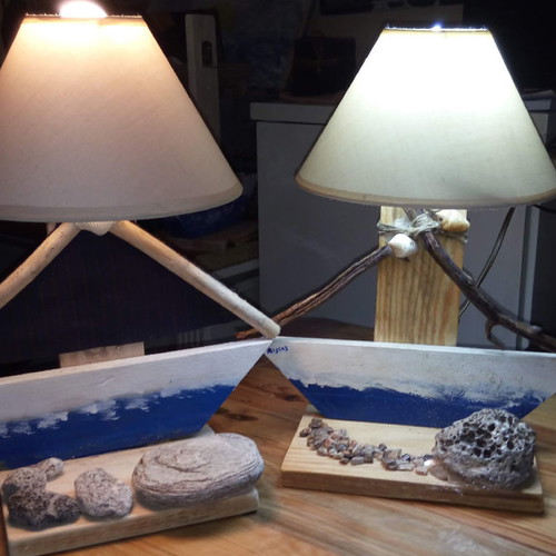 Handmade table lamp new made from eco materials