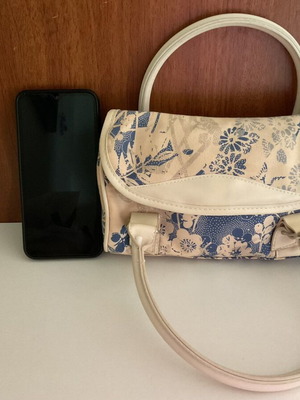 Vintage 00s Υφασμάτινη Τσάντα Ώμου με Floral Μοτίβο σε Σαν Καινούργιο