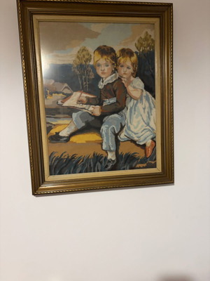 Embroidered painting like new with excellent frame 65x78