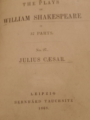 Julius Cæsar used mini book Tauchnitz Edition 1868