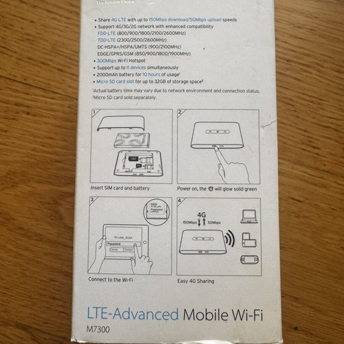 TP-Link M7300 4G LTE Mobile WiFi hotspot used