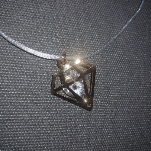 Children's faux pendant diamond design with crystal new