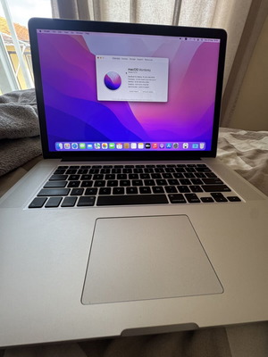 MacBook Pro Retina 15.4” laptop, 16GB RAM, 512GB SSD, Quad-Core i7