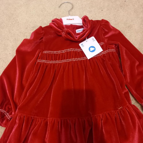 Mayoral toddler dress new, red, 18 months with ribbon