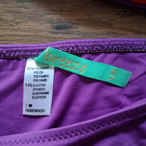 Swimsuit S/M strapless top and adjustable bottom like new, red and purple