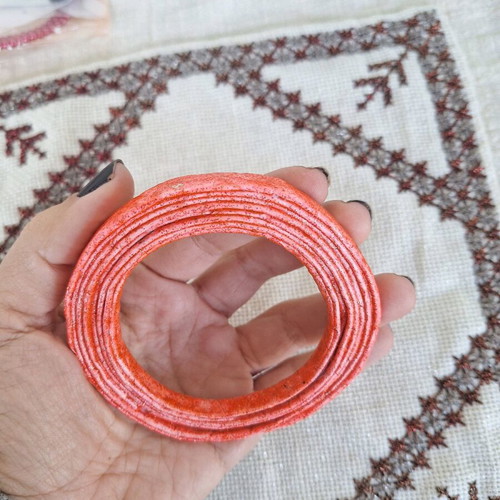 Bangle bracelet red made to order from recycled paper