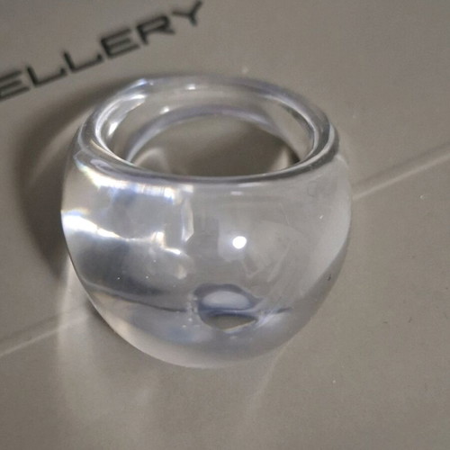 Resin rings new, size 55, transparent and blue, set of 2