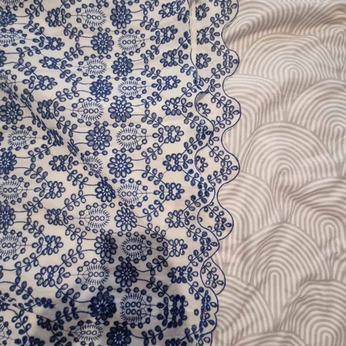 HM midi crochet dress blue and white like new, size 34