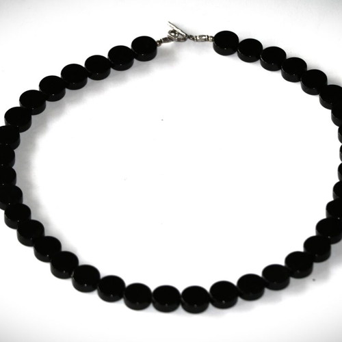 Necklace genuine onyx new, sterling silver 925 SST045