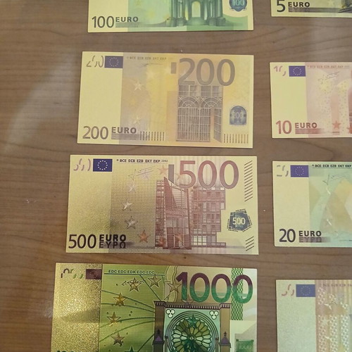 Paper Euro souvenirs new with golden finish