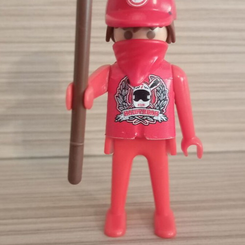 Playmobil Olympiacos Fan Figure like new with team flag