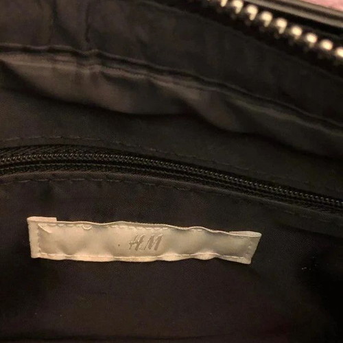 H&M mini black leather handbag new with rock details
