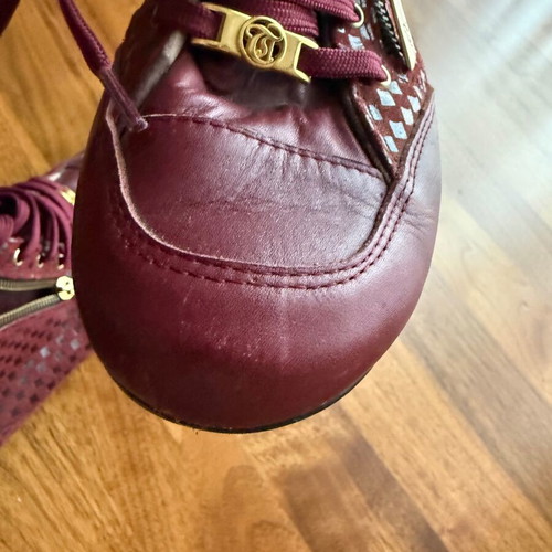 Burgundy leather ankle boots size 37 like new