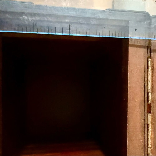 Decorative wooden case used with leatherette for bottle storage