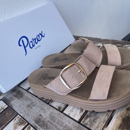 Parex platform sandals used, nude color, size 37
