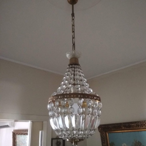 Single-light chandeliers like new, set of 2 with crystals