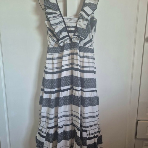 A.L.E. maxi dress beige-black cotton size L like new