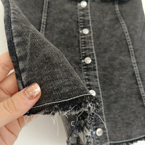 H&M Denim Skirt dark grey acid wash size S new