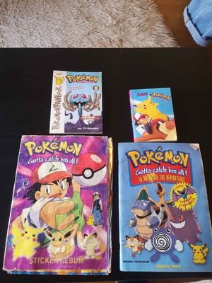 Pokemon album used with 68 stickers, bundle