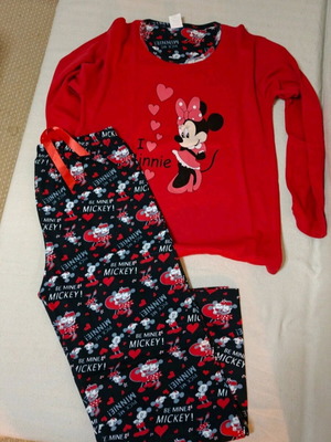 Minnie women's cotton pajamas new, size L, black and red