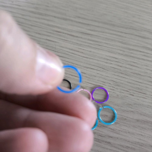 Set of 10 hoop earrings new, allergy resistant, multicolor resin