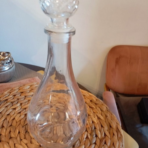 Vintage glass decanter like new, thick glass