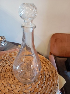 Vintage glass decanter like new, thick glass