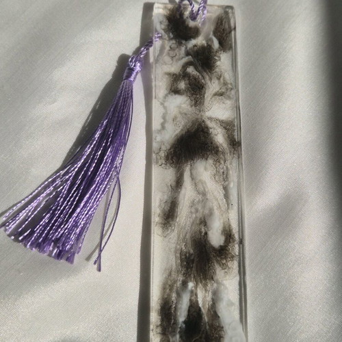 Handmade bookmark from white and black resin like new