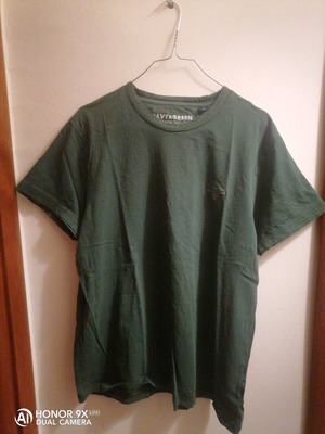 Navy & Green men's short-sleeve shirt used, size L, green