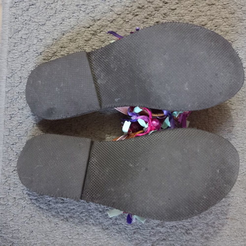 Handmade leather flip flops size 36 like new, multicolor