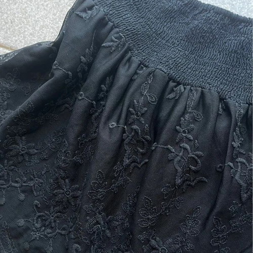 Pull & Bear black mini skirt with lace and floral details