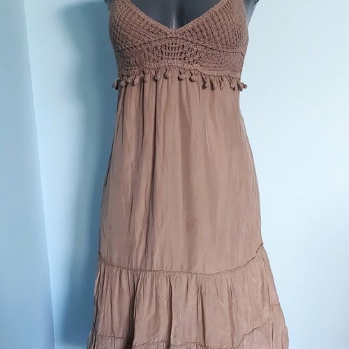 Ιταλική vintage φόρεμα με χειροποίητη δαντέλα και μετάξι, σαν καινούργιο