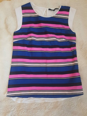 French Connection Cap Sleeved Striped Top new, multicolored, size M
