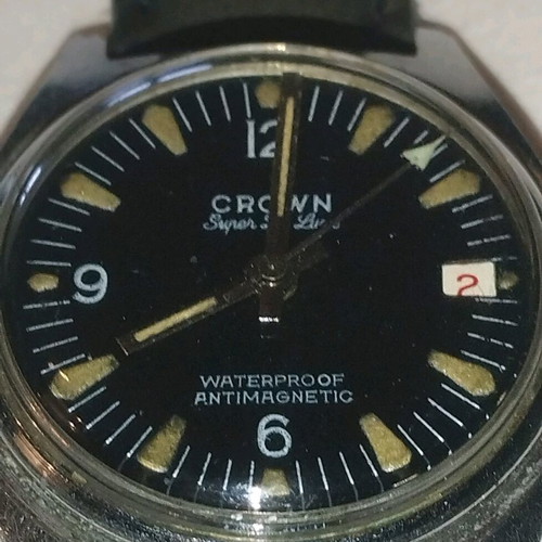 CROWN Super De Luxe wristwatch used, military style