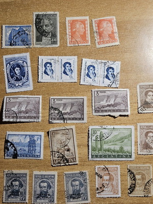 Argentine Stamps Used Lot of 52 from 1930s to 1950s