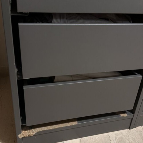 Pax wardrobe grey with drawers and shelves
