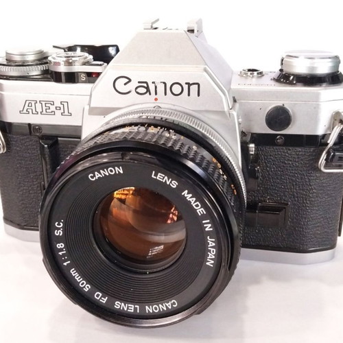 Canon AE-1 camera with FD 50mm 1:1.8 S.C lens used