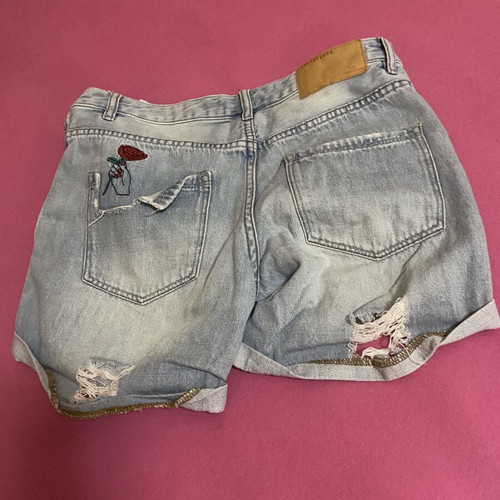 Funky Buddha shorts women's blue with rips like new, size S