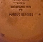 Vintage χαλκώδες καμινέτο φοντί Stöckli Netstal με καπάκι