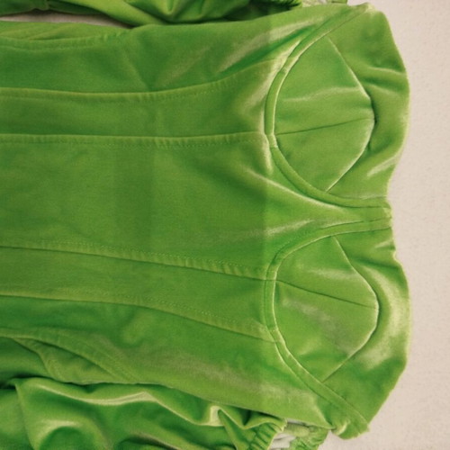Bershka mini velvet dress green, like new, size XS
