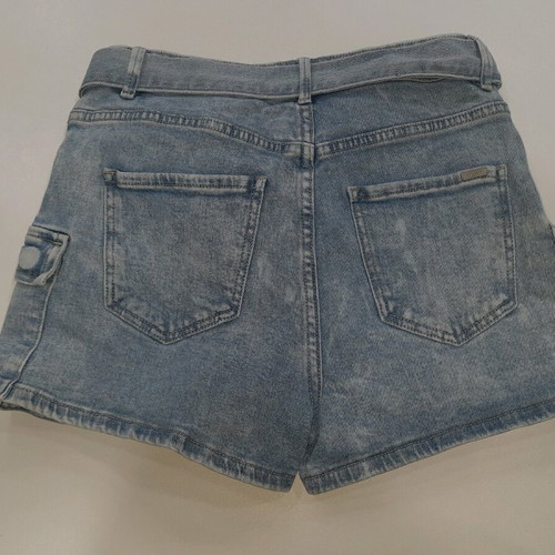 Denim pants like new, size M, with belt, blue