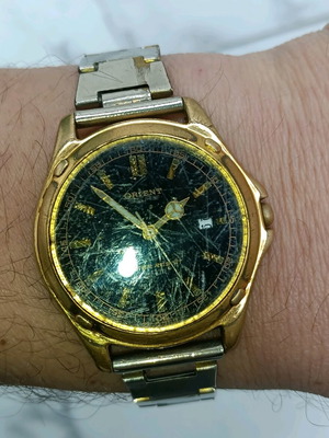 Orient SP used unisex watch gold plated with date