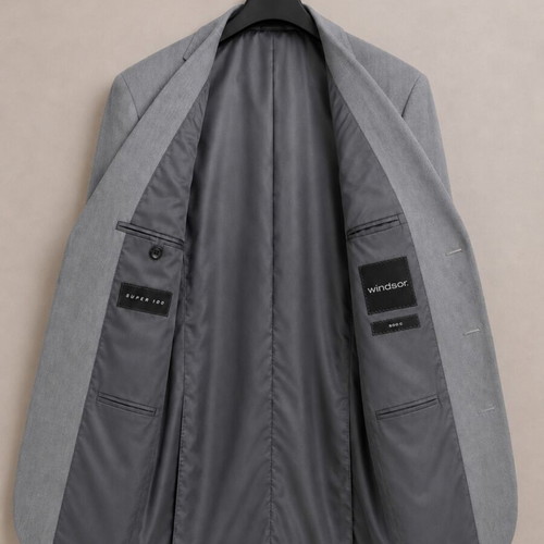 Windsor Vintage men's blazer Super 100, light grey, size M