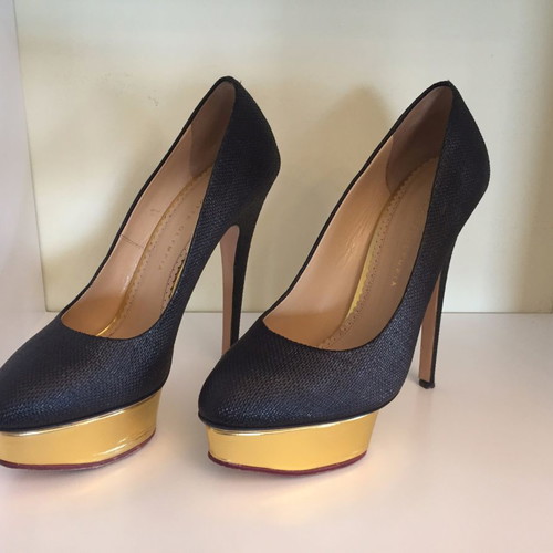 Γόβες Charlotte Olympia καινούργιες, δερμάτινες με raffia, μέγεθος 40