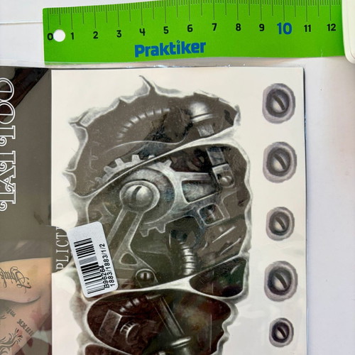 Skull & Machine Temporary Tattoo Set new, 2 pcs